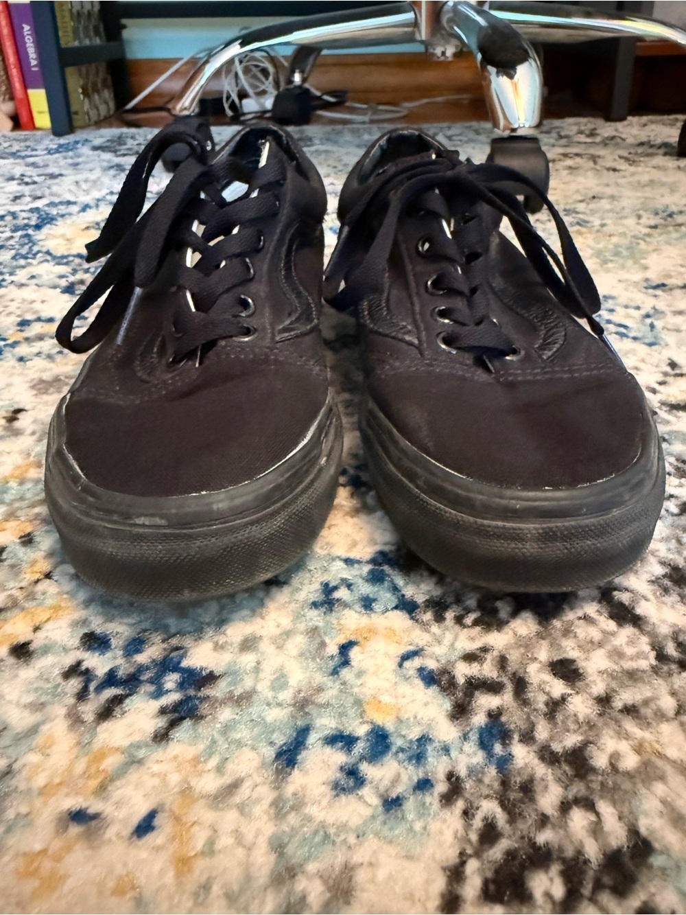 Vans Old Skool Black Shoes Canvas Sneakers Low Lace Front Womens 7.5/Mens 6 - Picture 6 of 8